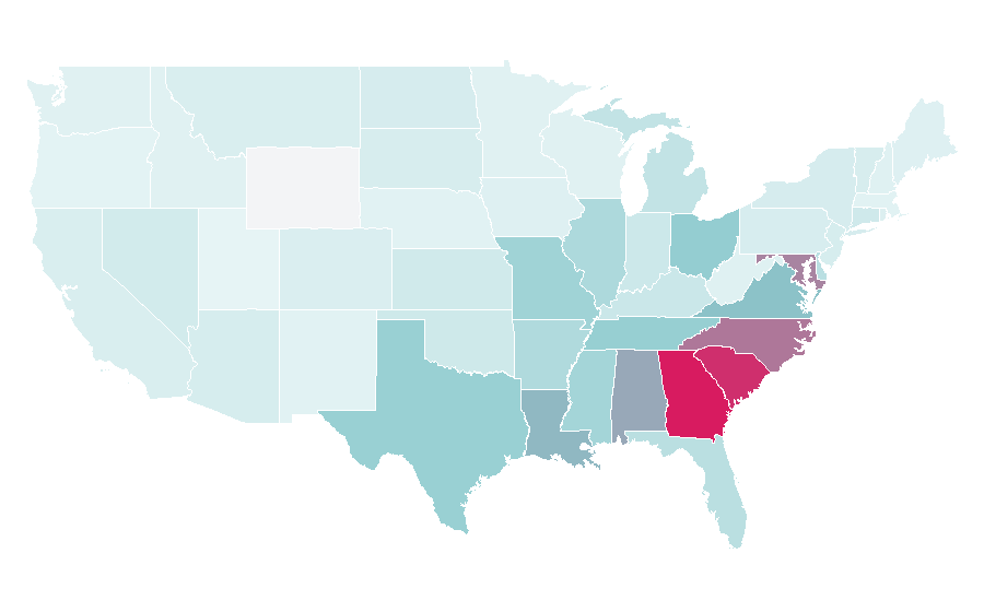 Affinity by region — StyleSeat, United States