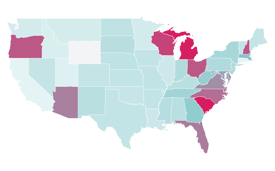 Affinity by region — Sub (TV channel), United States