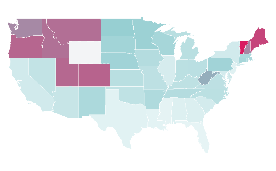 Affinity by region — Subaru Baja, United States