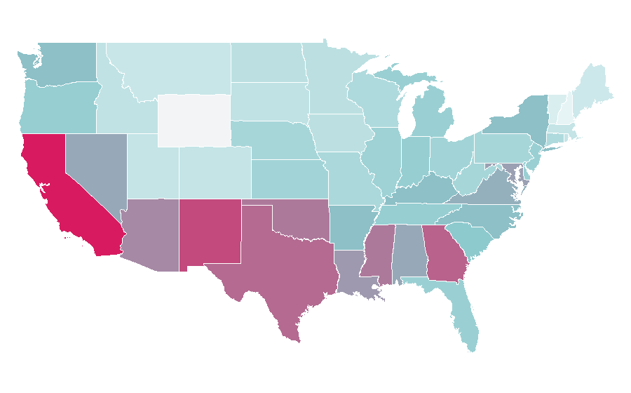 Affinity by region — Suffocation (band), United States