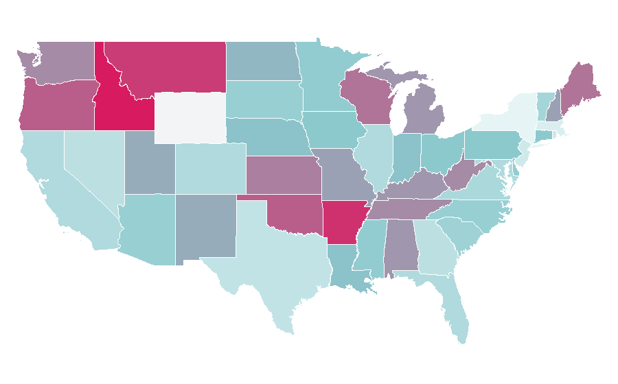 Afinidad por región — Sugar substitute, Estados Unidos