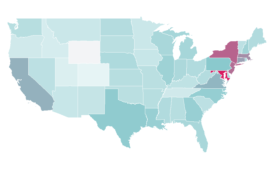Affinité par région — Summer vacation, États-Unis