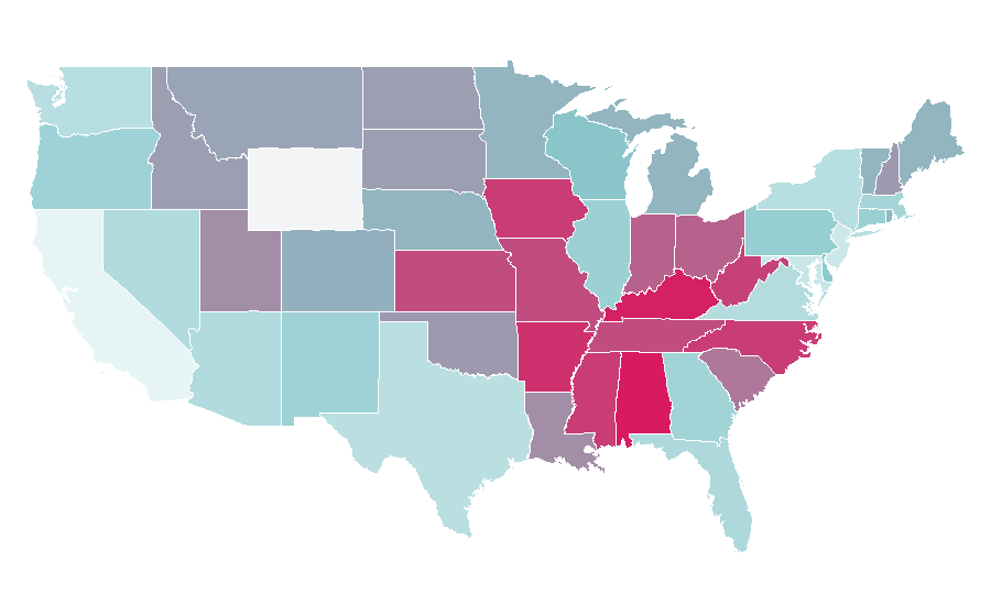 Affinity by region — Sunless tanning, United States