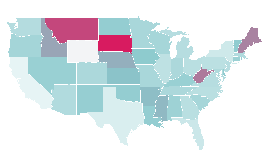 Affinity by region — Supernatural fiction, United States