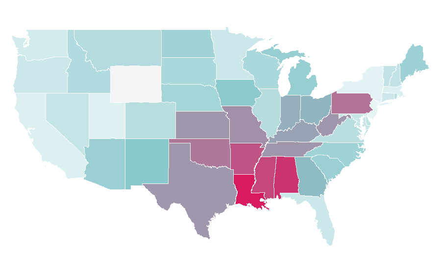 Affinity by region — Surround sound, United States