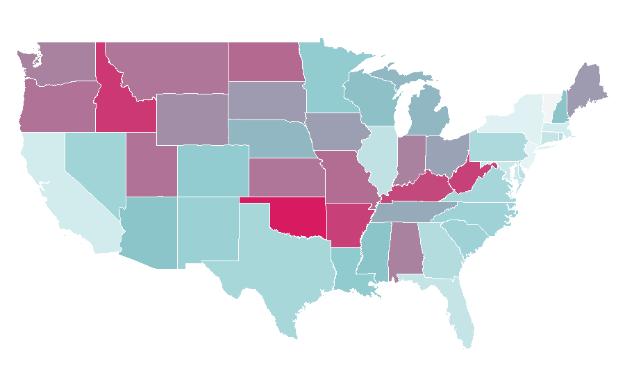 Affinity by region — Survival game, United States