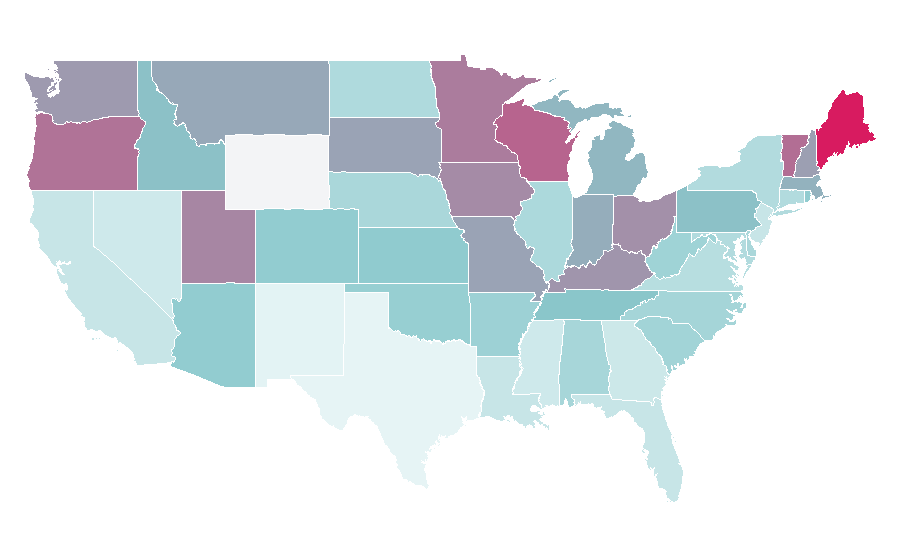 Affinity by region — Survivor (U.S. TV series), United States