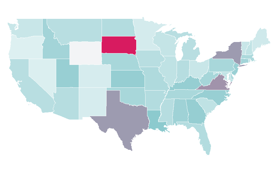Affinity by region — Susan B. Anthony, United States