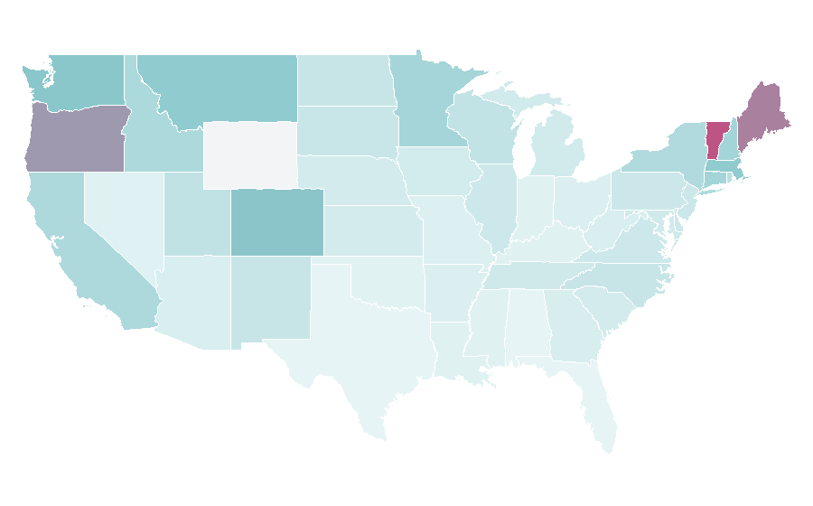 Affinity by region — Sustainable clothing, United States