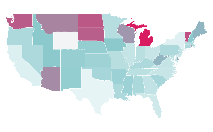 Affinity by region — Sustainable landscaping, United States