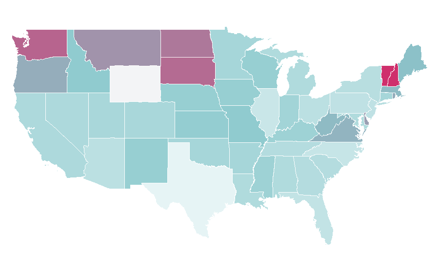 Afinidade por região — Sustainable living, Estados Unidos