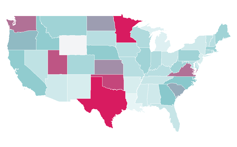 Affinity by region — Swedish language, United States