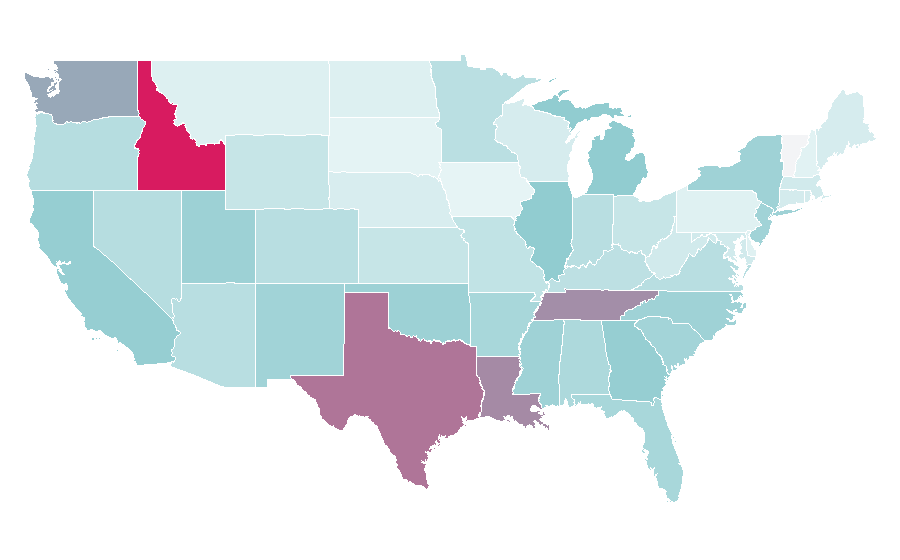 Affinity by region — Sweet (band), United States