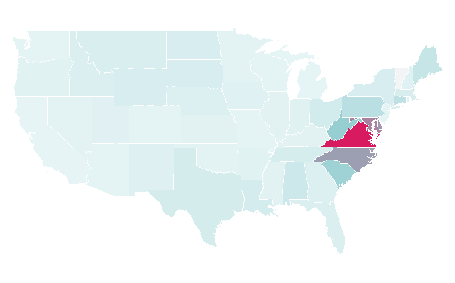 Affinity by region — Sweet Frog, United States