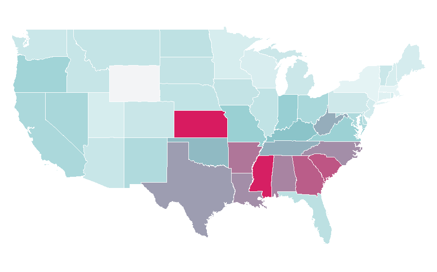 Affinity by region — Sweet tea, United States