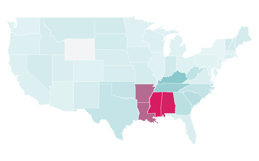 Affinity by region — SweetHoney, United States