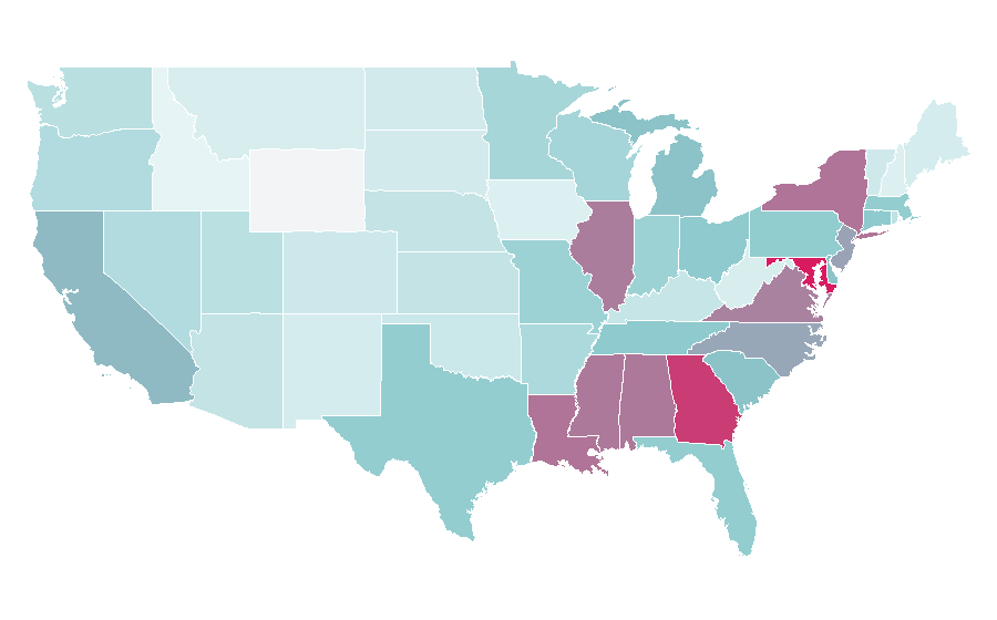 Affinity by region — Swim cap, United States