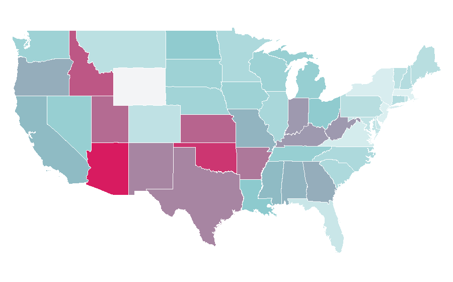 Affinity by region — Switched at Birth (TV series), United States
