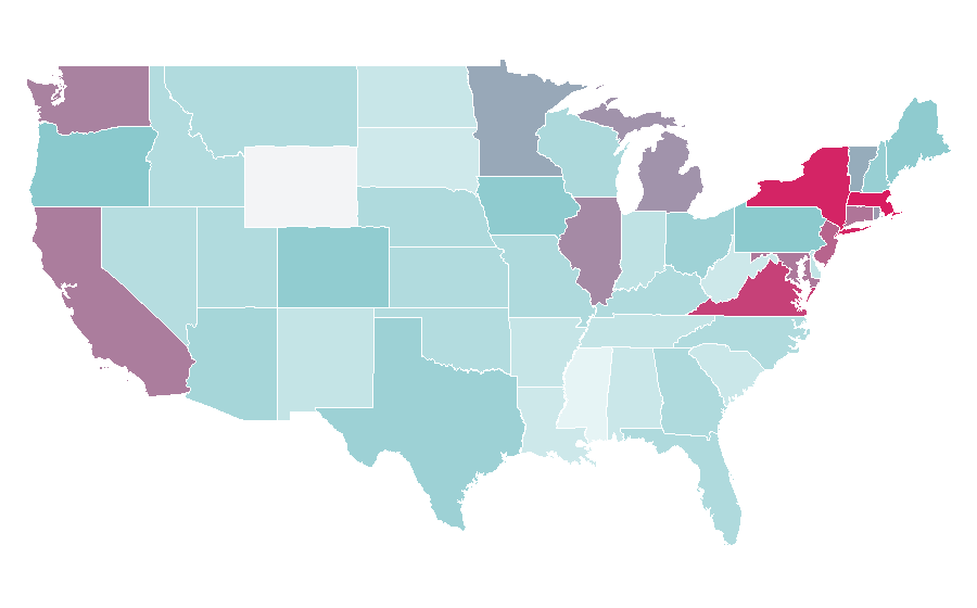 Afinidad por región — Syria, Estados Unidos