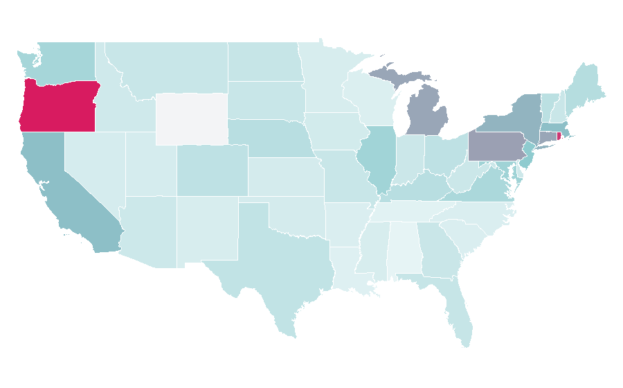 Affinity by region — Syrian cuisine, United States