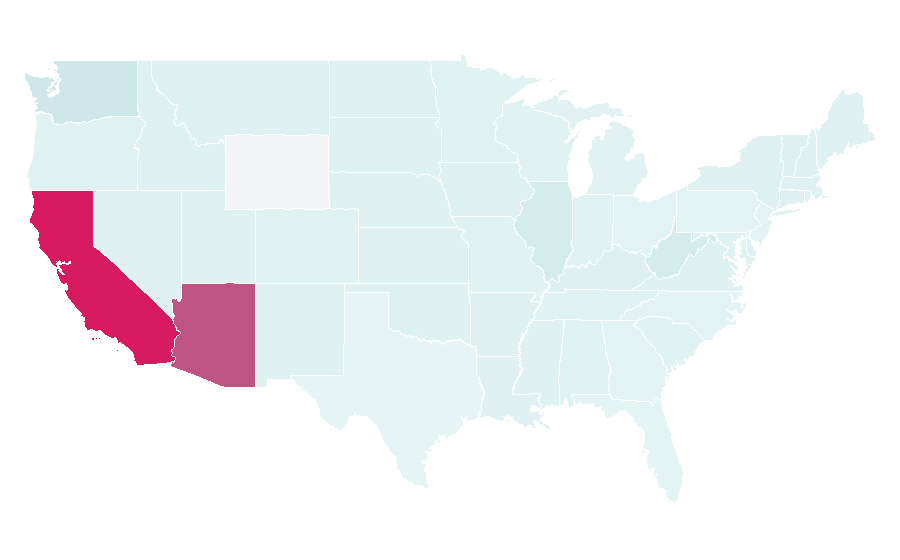 Affinity by region — Szechuan cuisine, United States