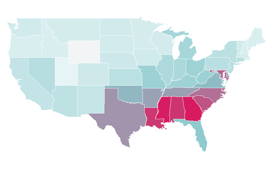 Affinity by region — T. D. Jakes, United States