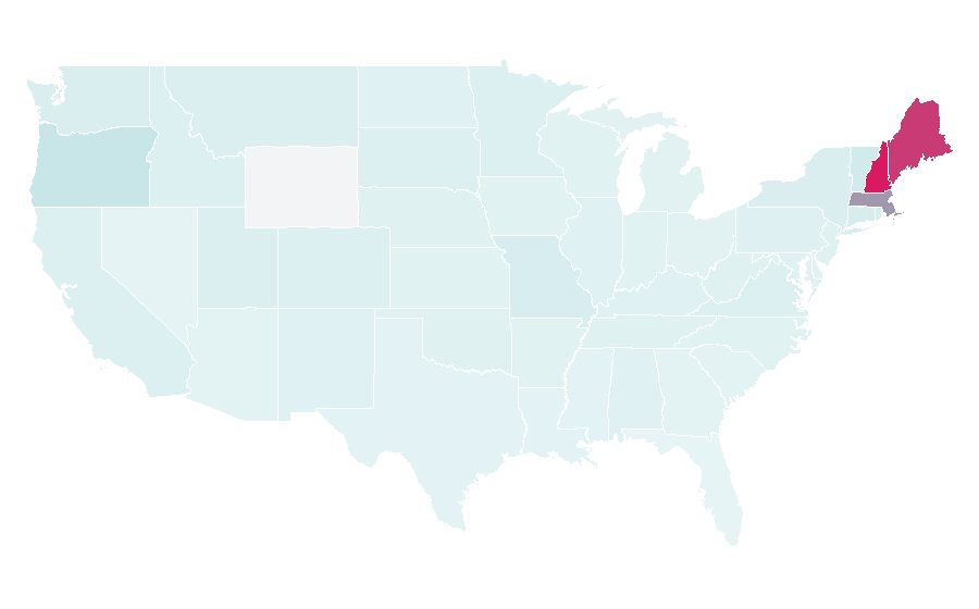 Affinity by region — T. S. Eliot, United States