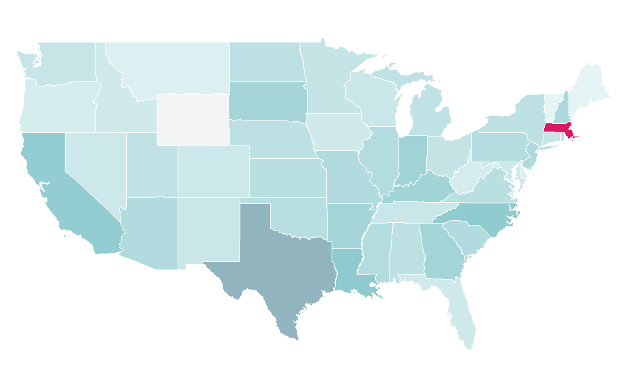 Afinidad por región — Table (furniture), Estados Unidos