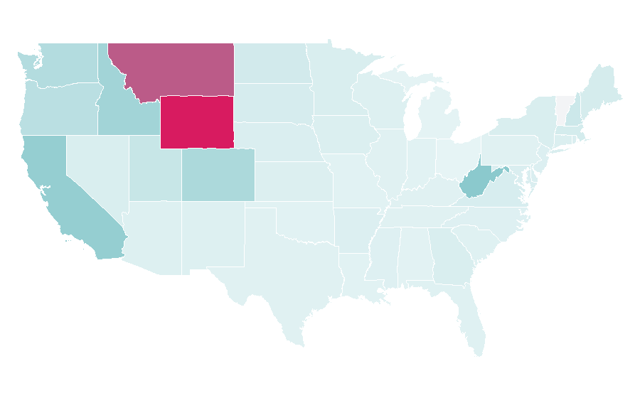 Affinity by region — Table Mountain, United States