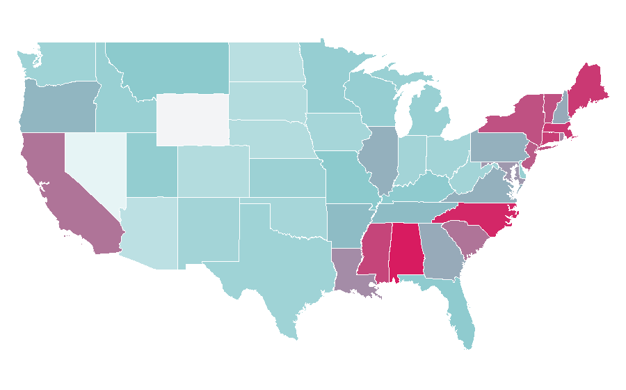 Affinity by region — Tablecloth, United States