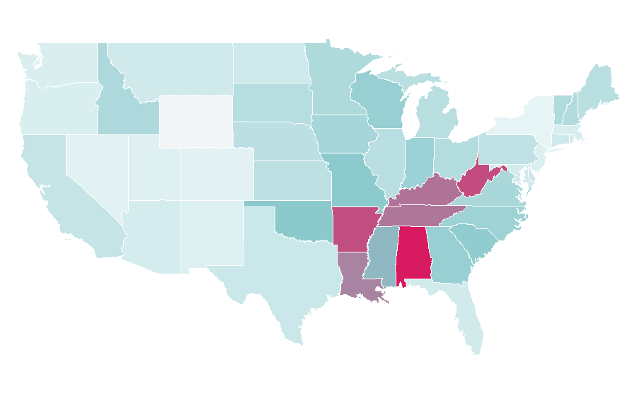 Affinity by region — Tackle Warehouse, United States