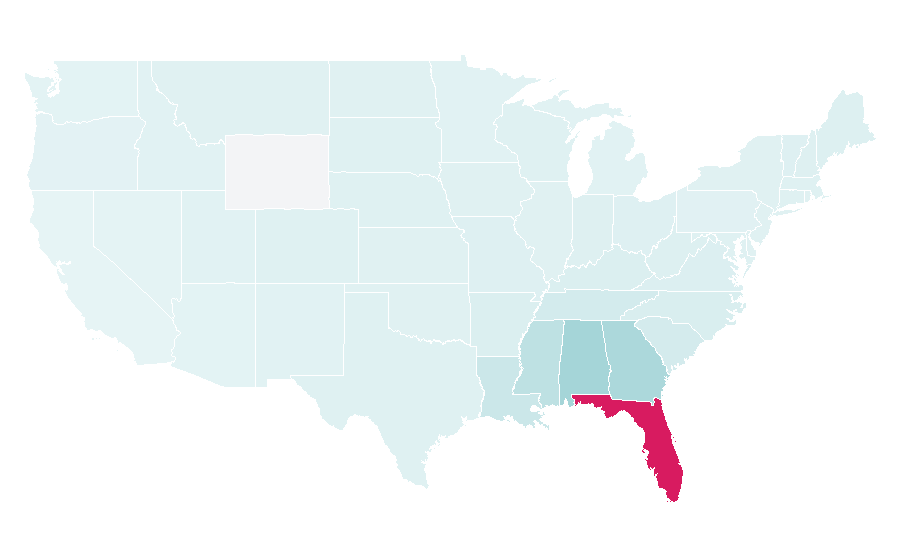 Affinité par région — Tallahassee, Florida, États-Unis