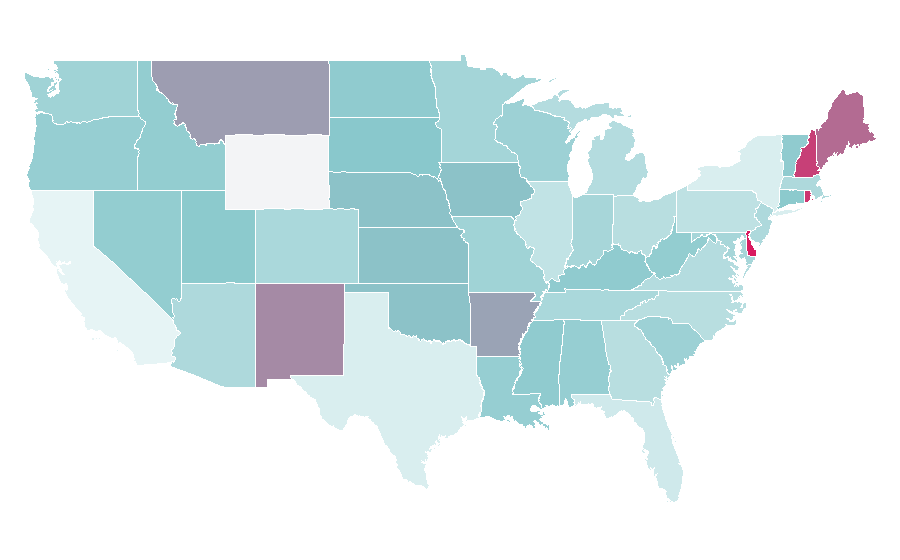 Affinity by region — Tamil cuisine, United States