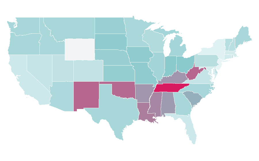 Affinity by region — Tammy (film), United States