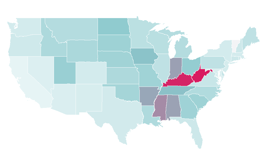 Affinity by region — Tanning bed, United States