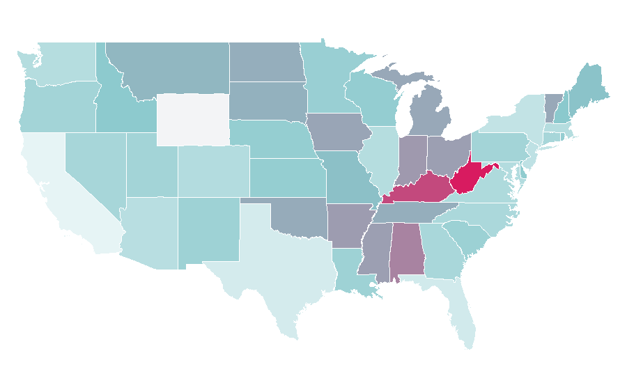 Affinity by region — Tanning lamp, United States