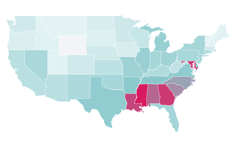 Affinity by region — Taraji P. Henson, United States