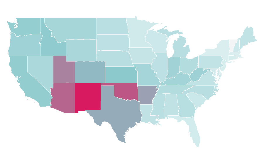 Affinity by region — Tarantula, United States