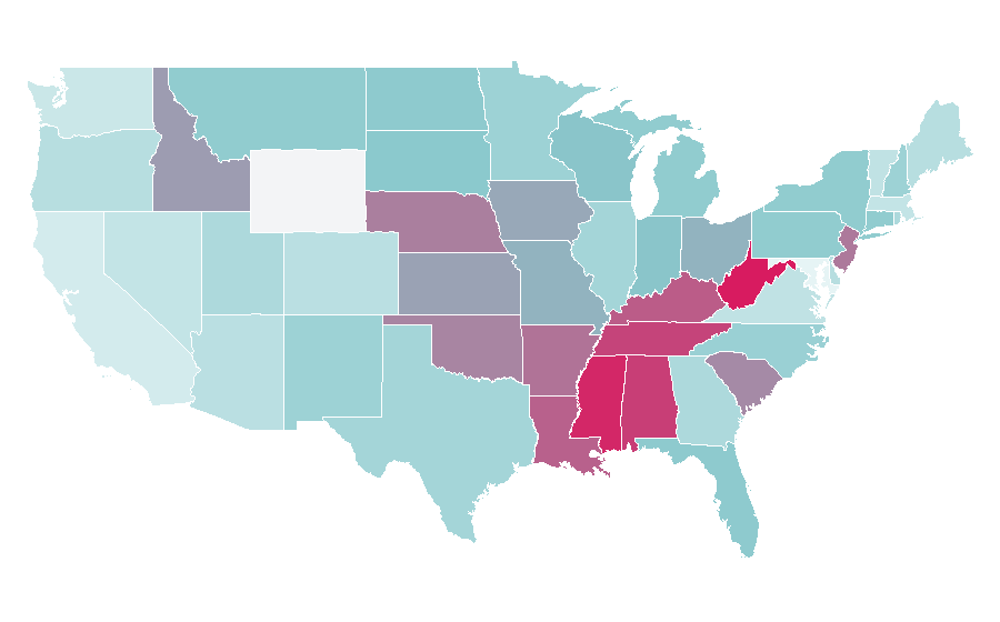 Affinity by region — tarte cosmetics, United States