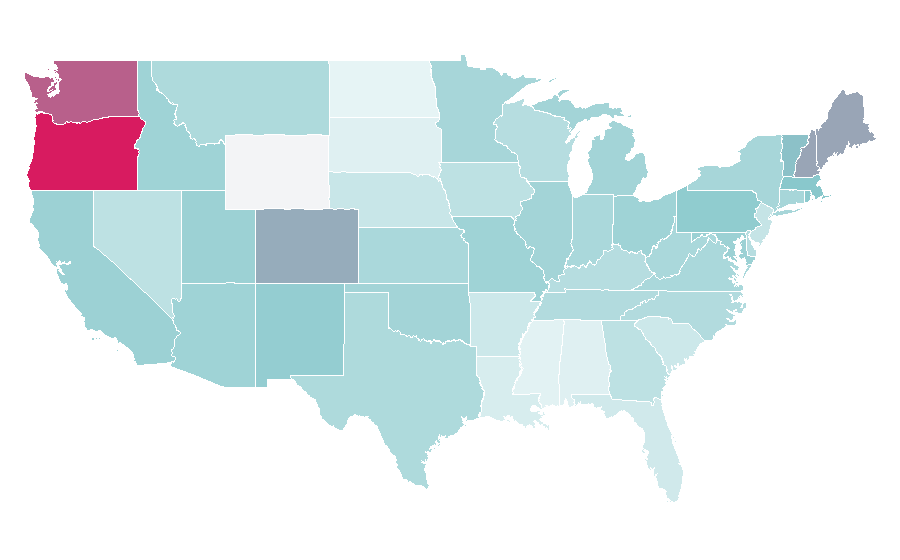Affinity by region — Tatiana Maslany, United States