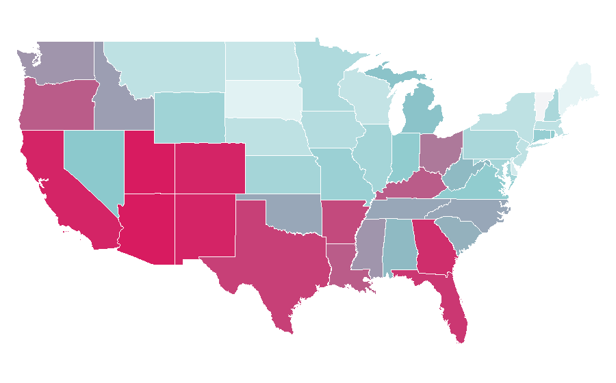 Affinity by region — Tattoo removal, United States
