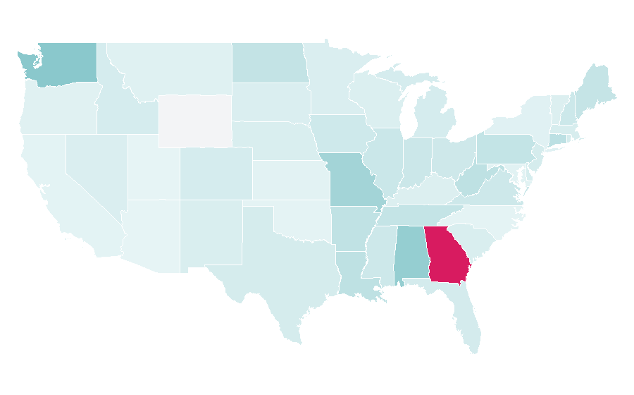 Affinity by region — Tau Kappa Epsilon, United States