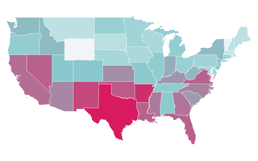 Afinidad por región — Tax, Estados Unidos