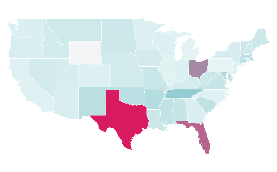 Affinity by region — Tax-free shopping, United States