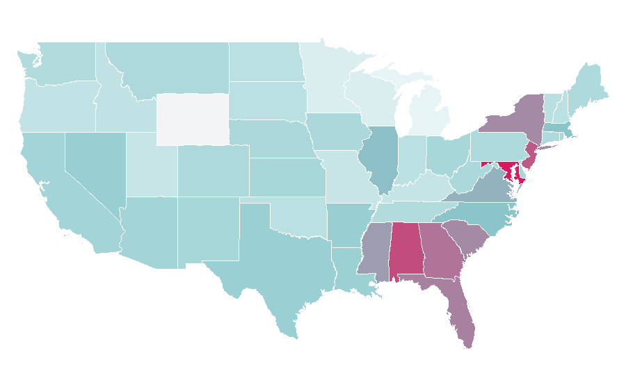 Affinity by region — Tax lien, United States