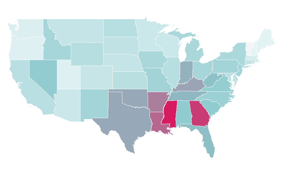 Affinity by region — Tax refund, United States