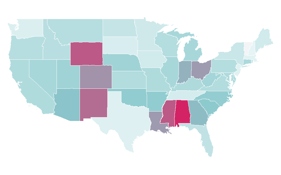 Affinity by region — Taxation in the United States, United States