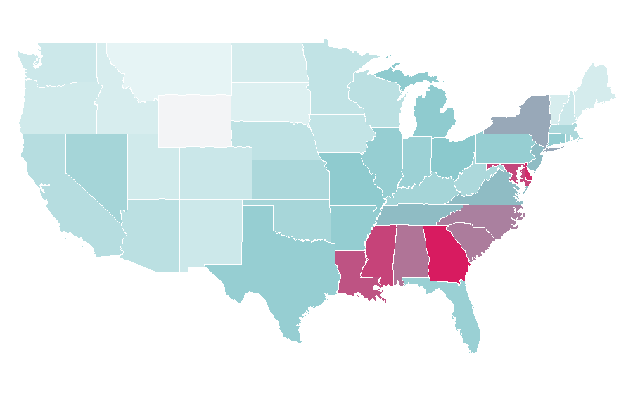 Affinity by region — Taye Diggs, United States