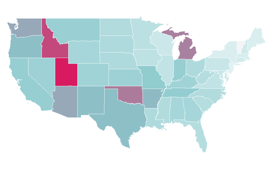 Affinity by region — Taylor Lautner, United States