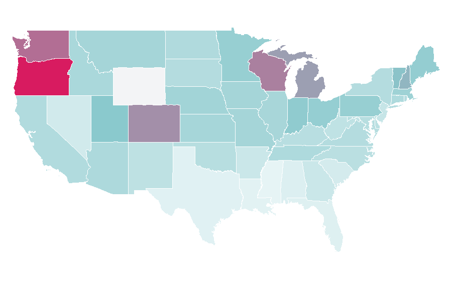Affinity by region — Taylor Tomlinson, United States